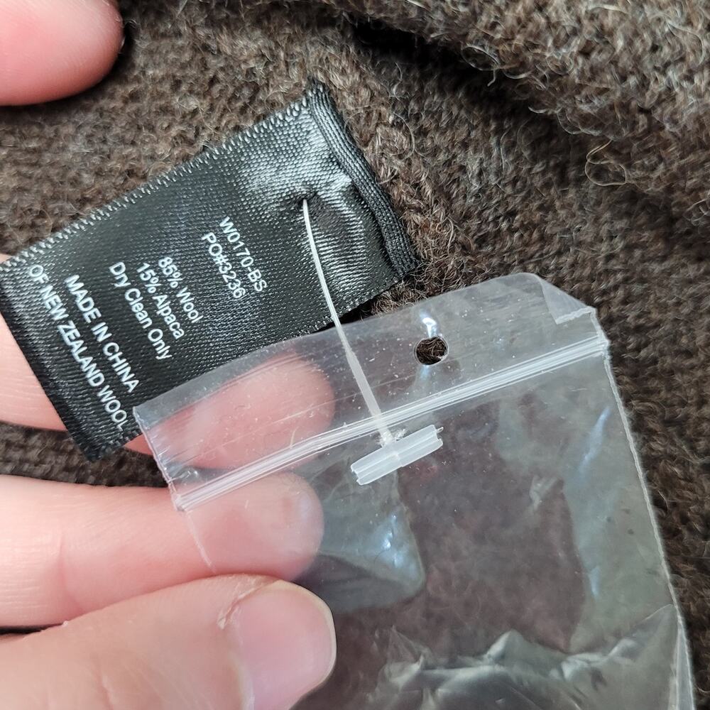 Betabrand brown wool alpaca wrap hooded sweater asymmetrical lagenlook - Picture 7 of 9